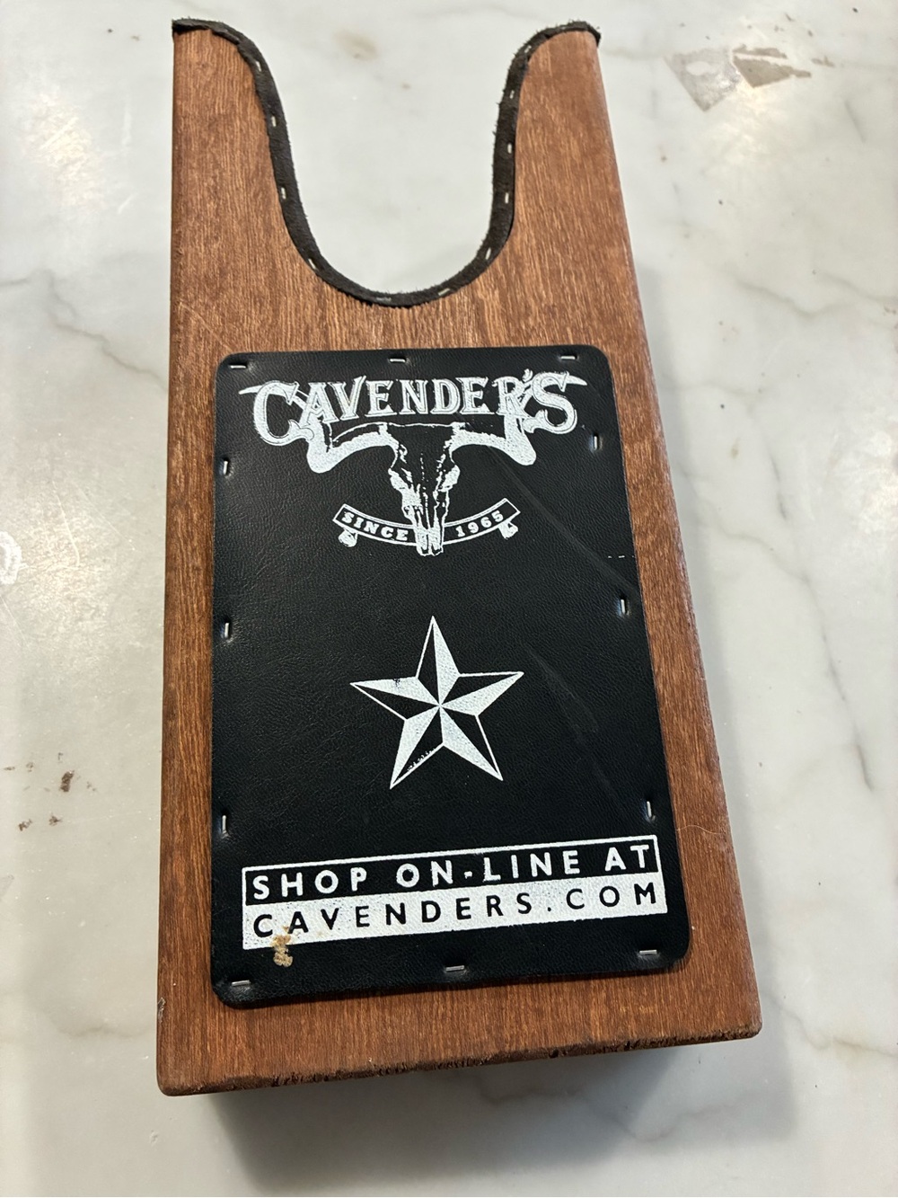 Cavender's Western Wear brand wooden boot jack